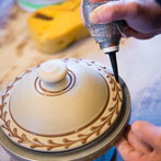 Paul Young making a dovecote in his workshop 2016